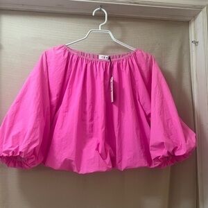 ⚫️ BOGO THML bright pink puffy crop top ladies size small